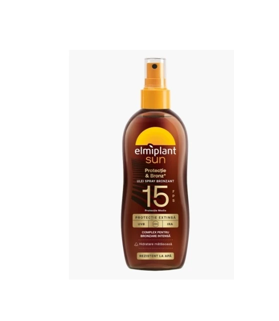Ulei Spray Protectie Bronz 150 ml SPF15 Elmiplant Sun